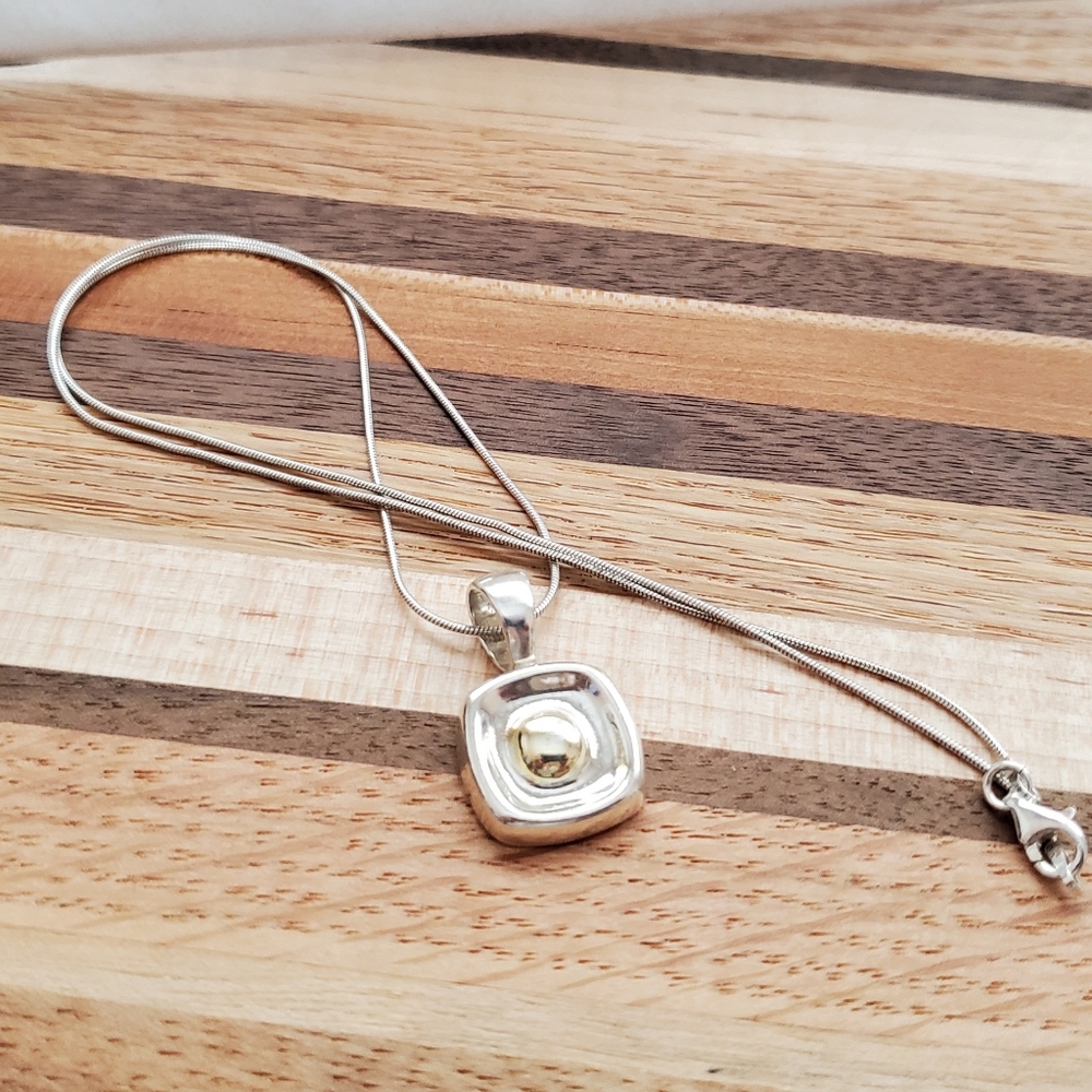 Silpada Sterling and Brass Two-Tone Necklace (Rare) - Picture 4 of 16